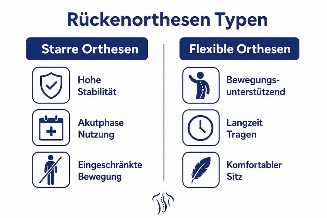 Übersicht: Die wichtigsten Arten von Rückenorthesen im Vergleich