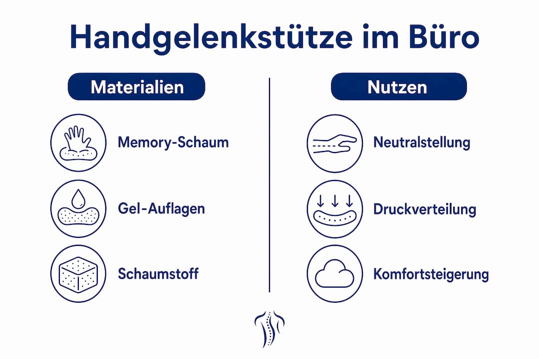 Übersicht: Materialien und Vorteile von Handgelenkstützen auf einen Blick