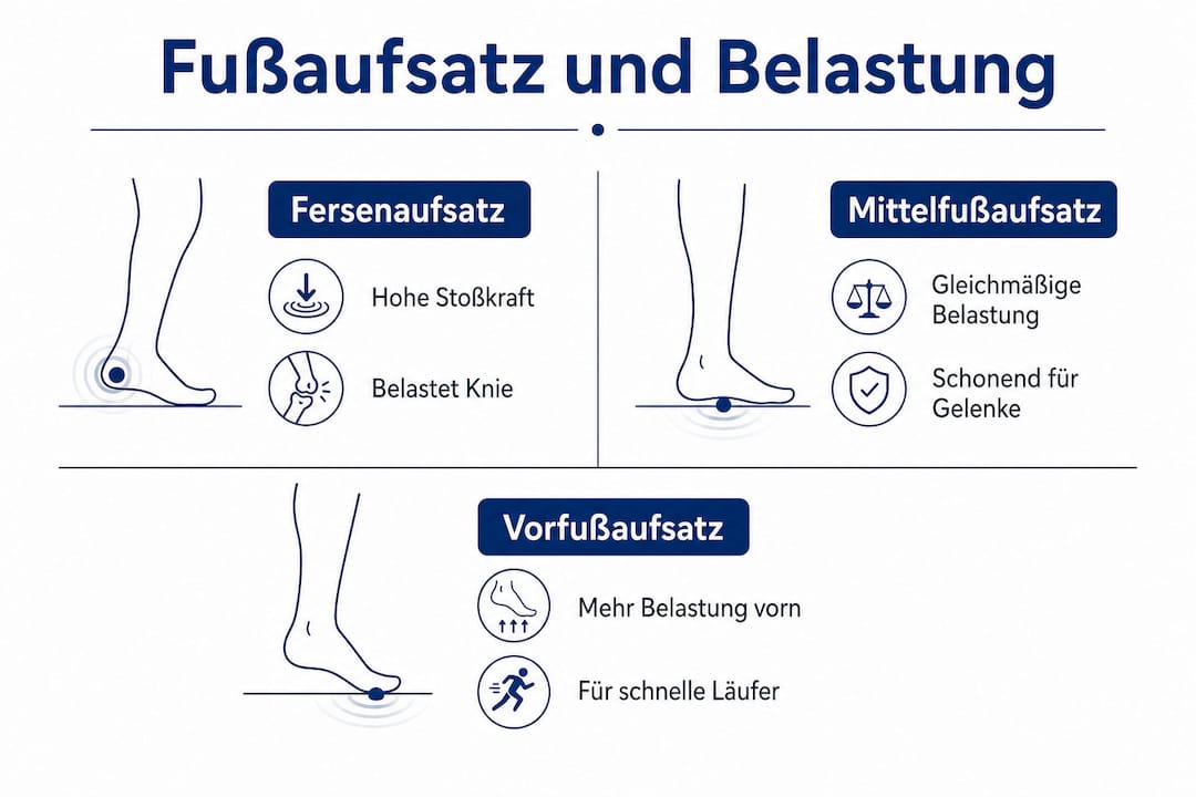 Übersichtsgrafik: Verschiedene Fußaufsätze im Vergleich – So wirken sich unterschiedliche Belastungen aus