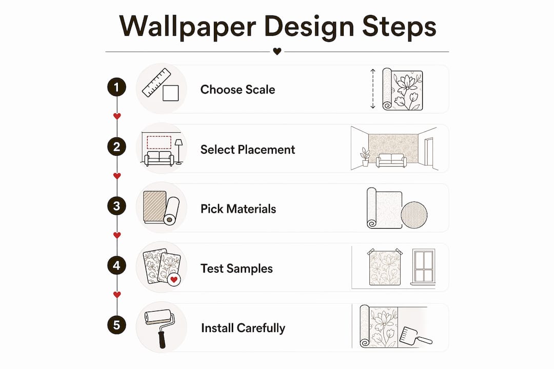 Infographic showing wallpaper design steps