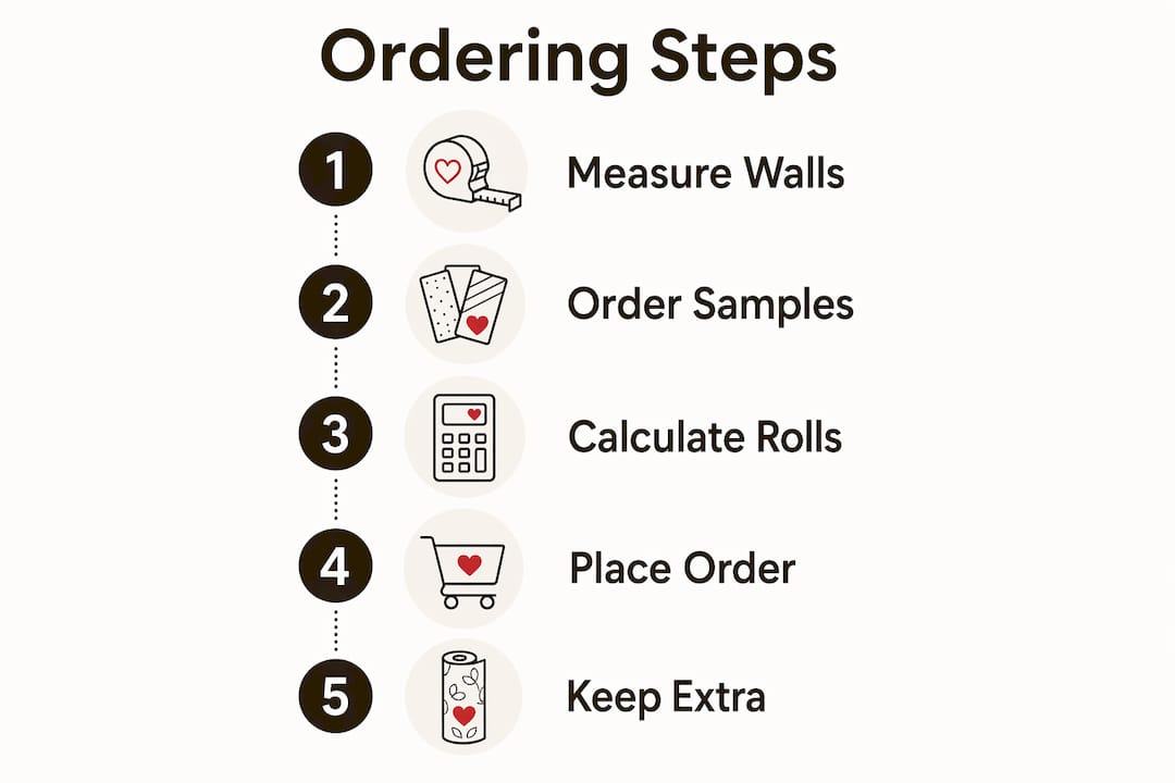 Infographic showing wallpaper ordering steps