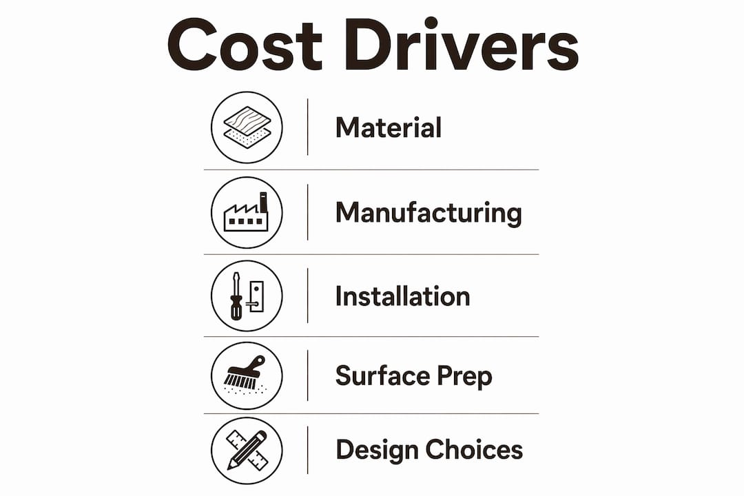 Infographic showing custom wallpaper cost factors
