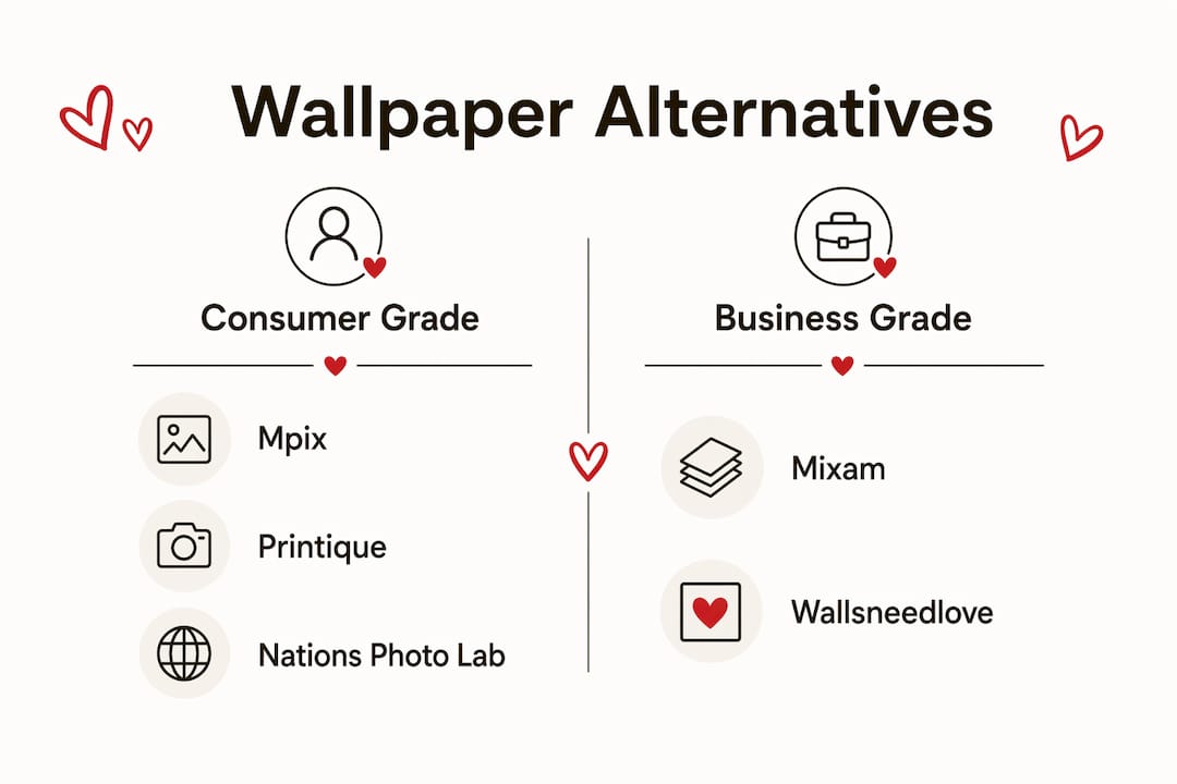 Infographic comparing wallpaper alternatives categories