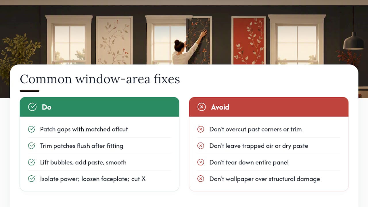 What Are the Most Common Wallpapering Mistakes Near Windows? — overview diagram