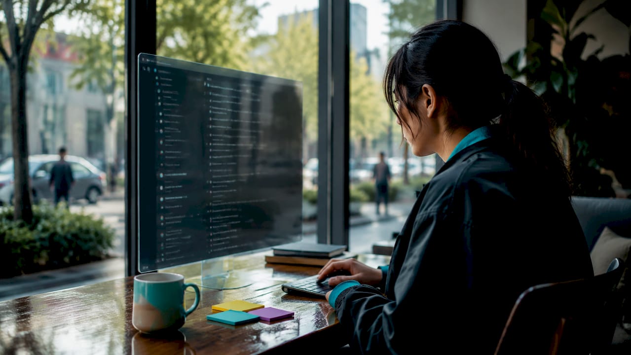 Hands reviewing GitLab CI job log output