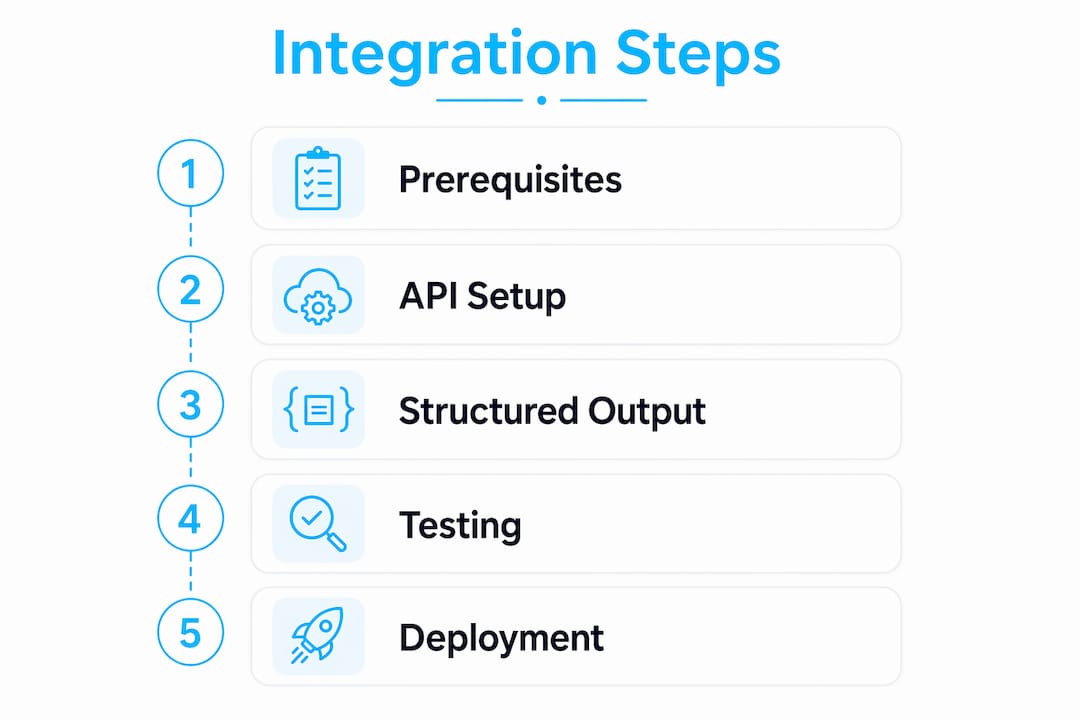 Infographic detailing ChatGPT CI/CD integration steps