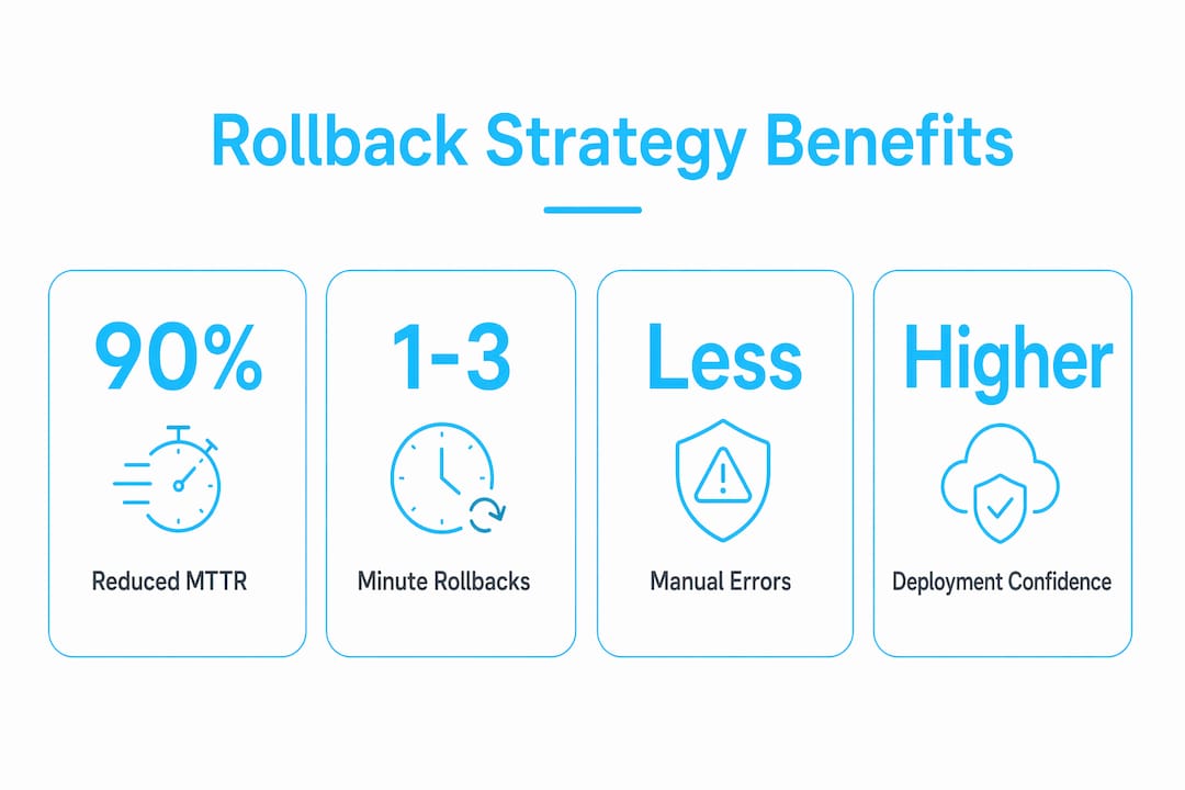 Infographic highlighting key rollback strategy benefits