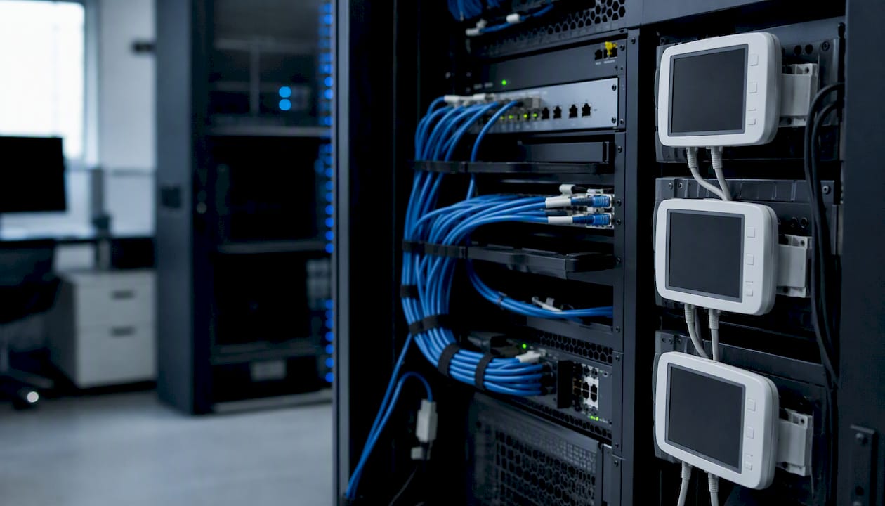 Network rack with IoT medical devices segregated