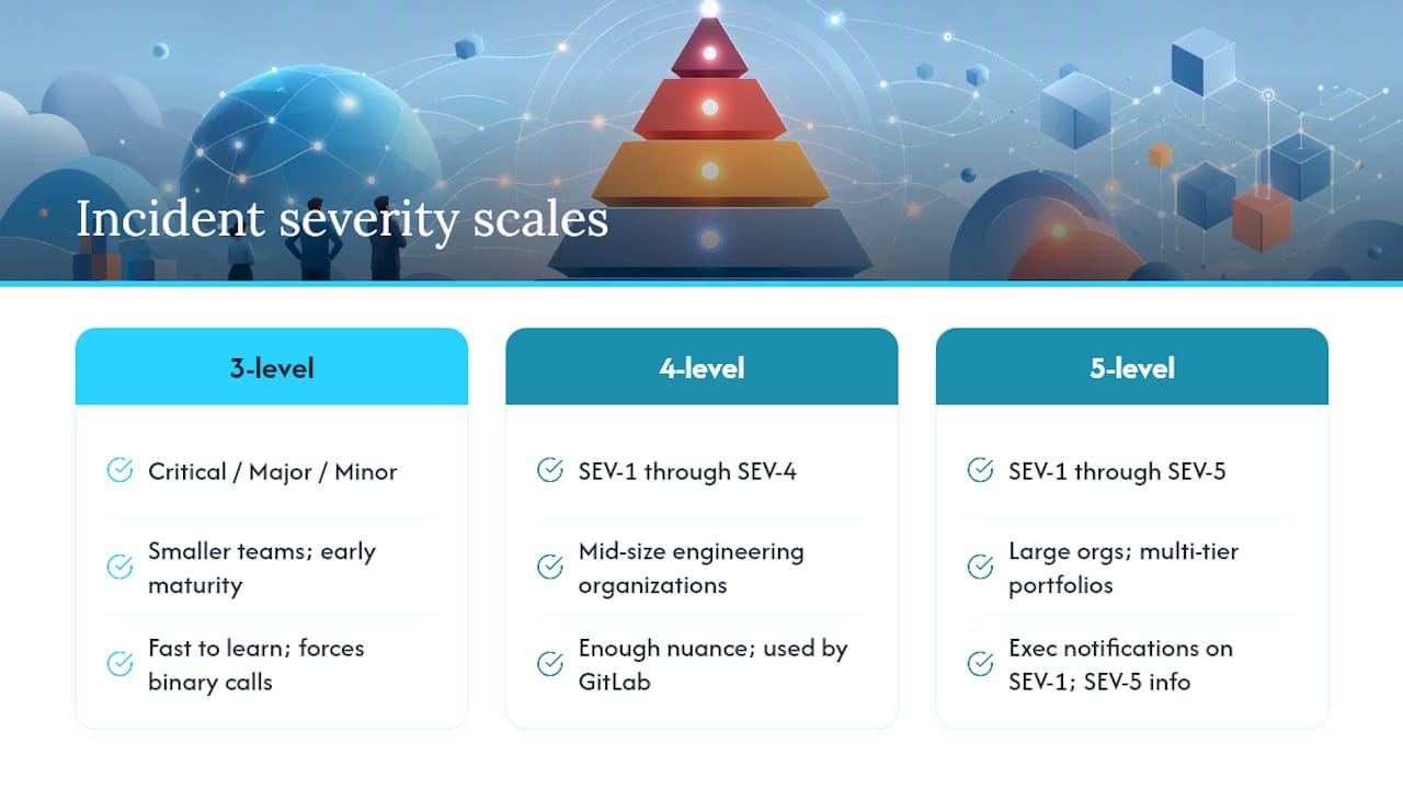 Comparison chart of incident severity scales