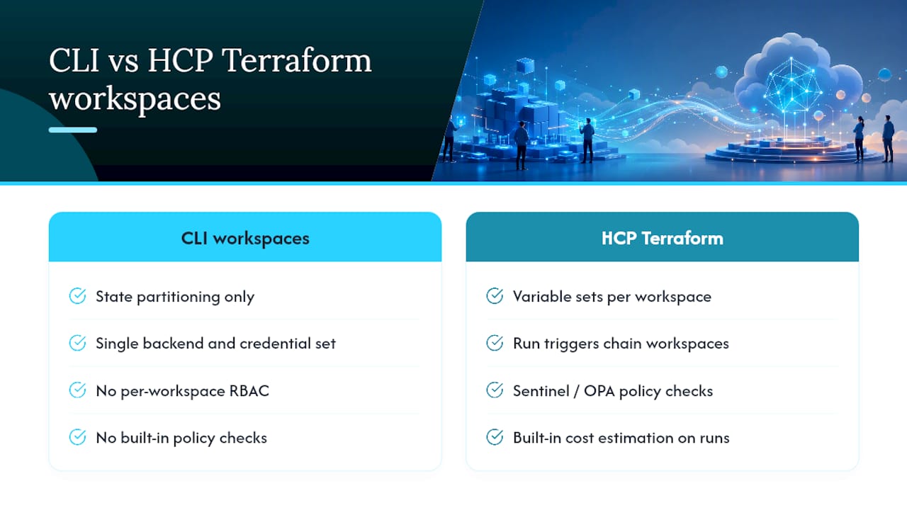 Beyond CLI Workspaces: What HCP Terraform Adds — overview diagram
