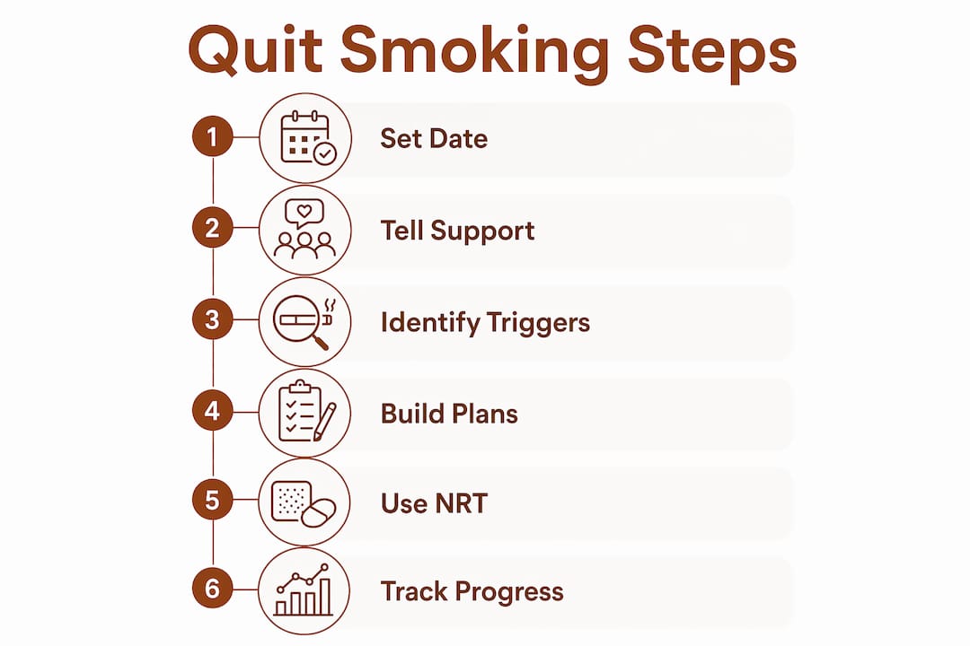 Infographic of steps to quit smoking action plan