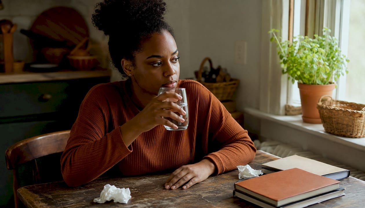 Woman showing nicotine withdrawal discomfort