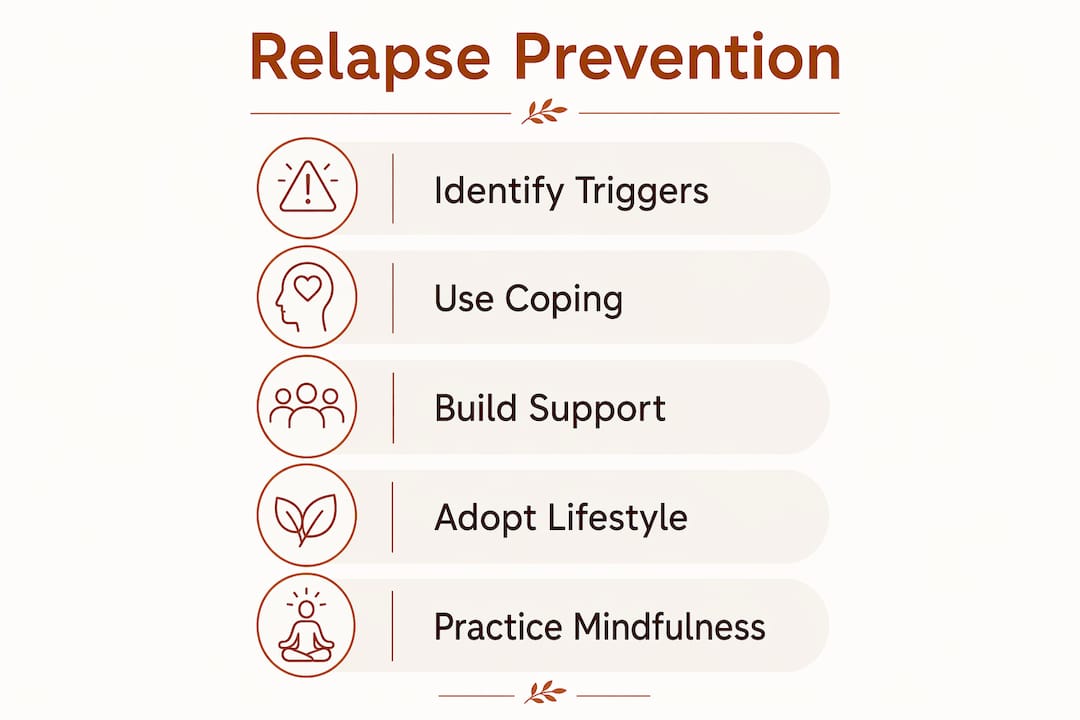 Infographic showing relapse prevention stages