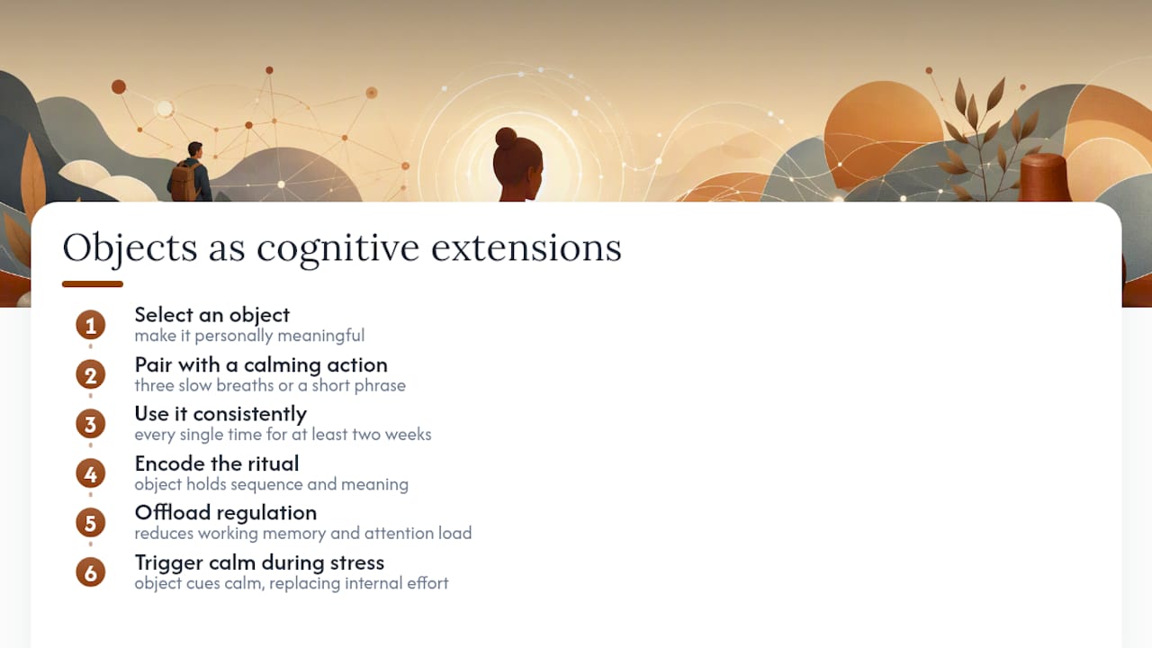 How objects act as cognitive extensions that regulate emotion — overview diagram