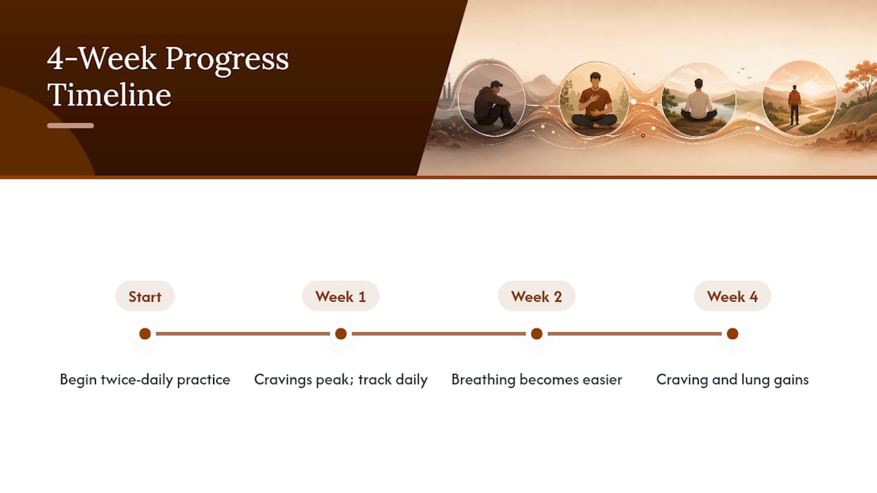 Four-week craving and lung function progress timeline