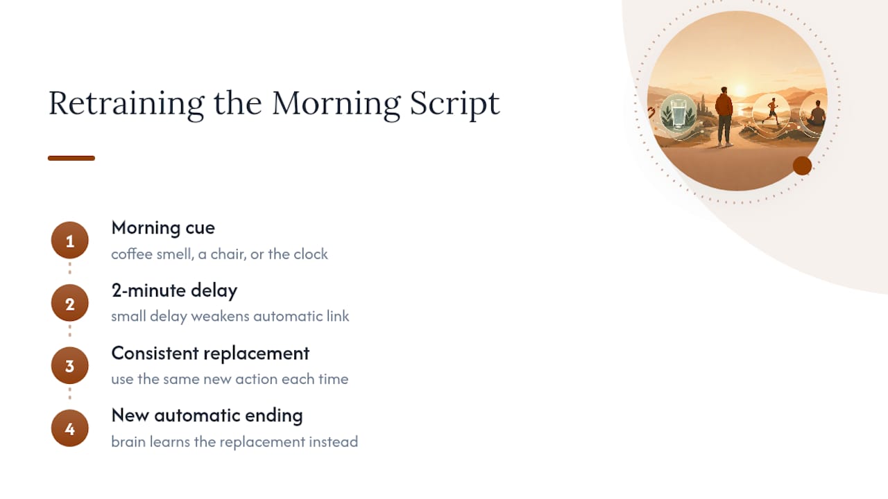 Four-step morning habit reset sequence