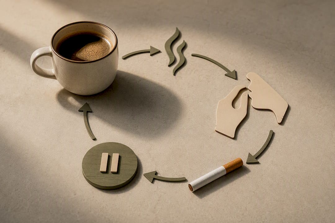 Illustration of coffee ritual craving cues