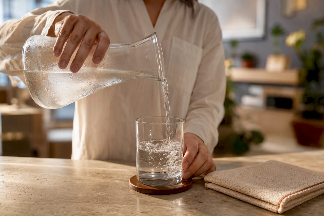 Water being poured to support hydration