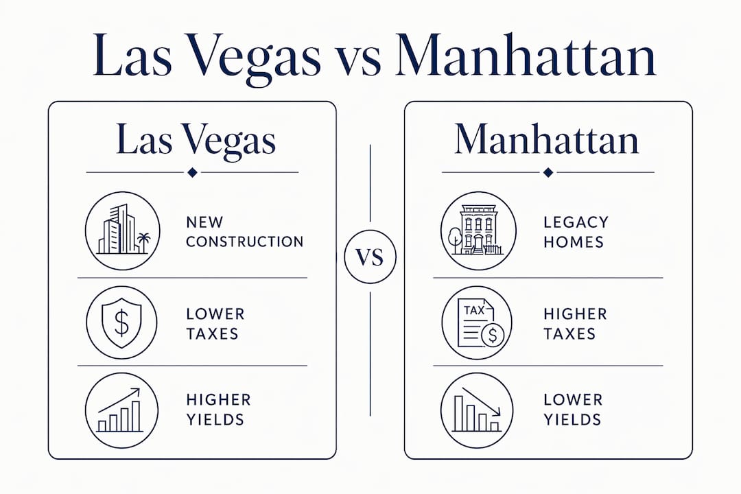 Comparison infographic of luxury real estate costs