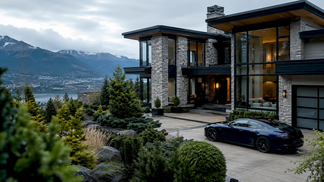 Luxury home with unique architectural features