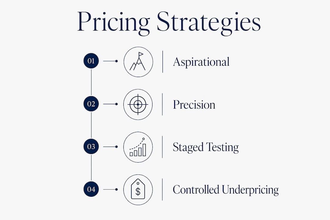 Infographic showing luxury pricing strategy steps