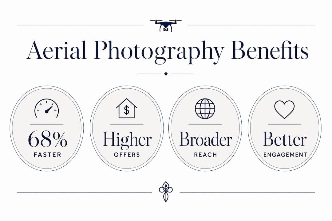Infographic highlighting aerial photography advantages