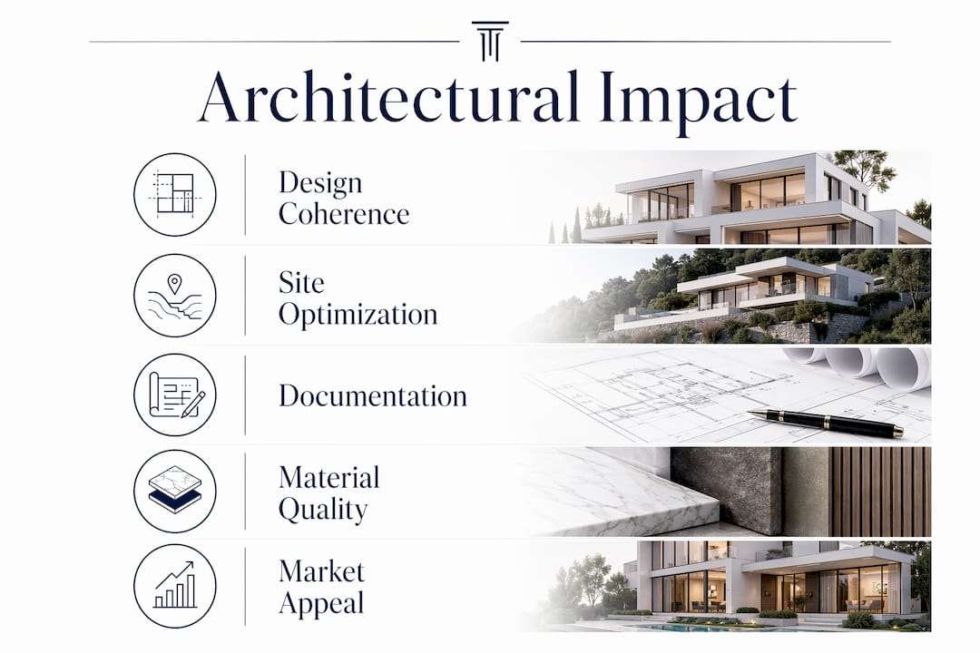 Infographic illustrating architectural impact stages