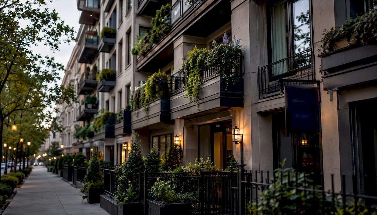 Multifamily apartment building exterior