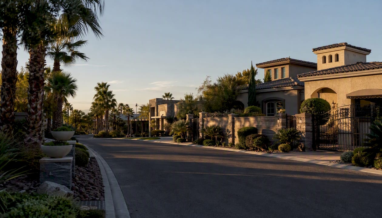 Upscale Las Vegas luxury neighborhood street