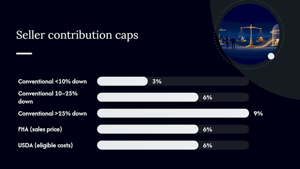 Diagram of seller contribution caps by loan program