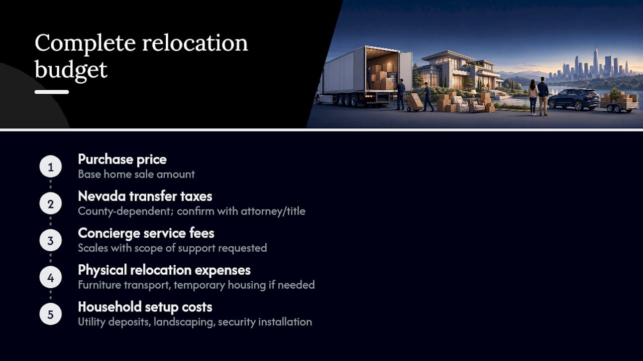 Diagram of luxury relocation budget categories