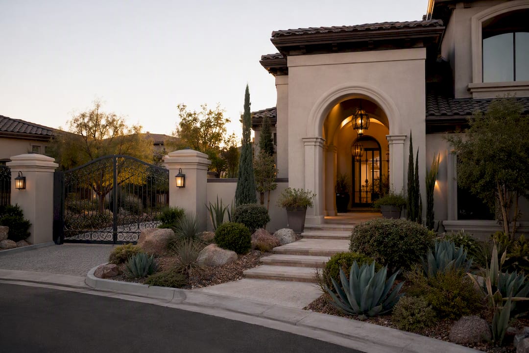Luxury Las Vegas gated community home exterior