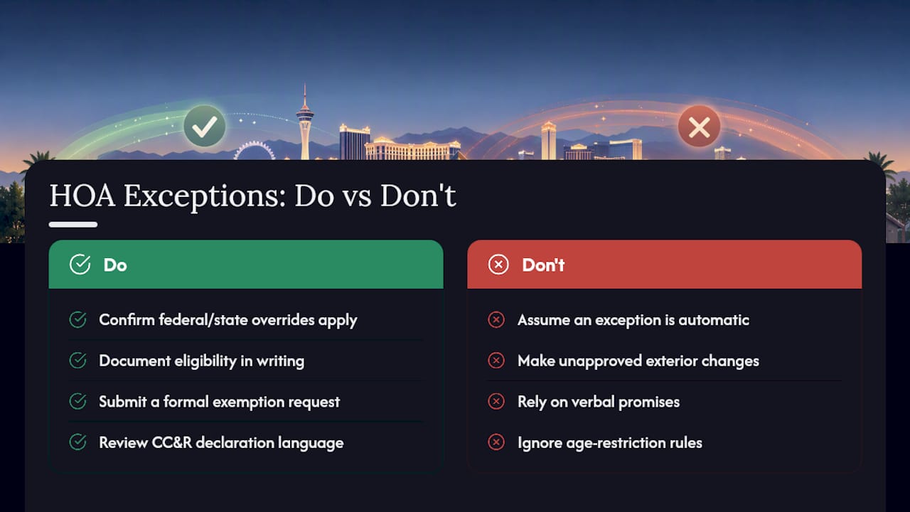 Exceptions and Exemptions Within Las Vegas HOA Rules — overview diagram