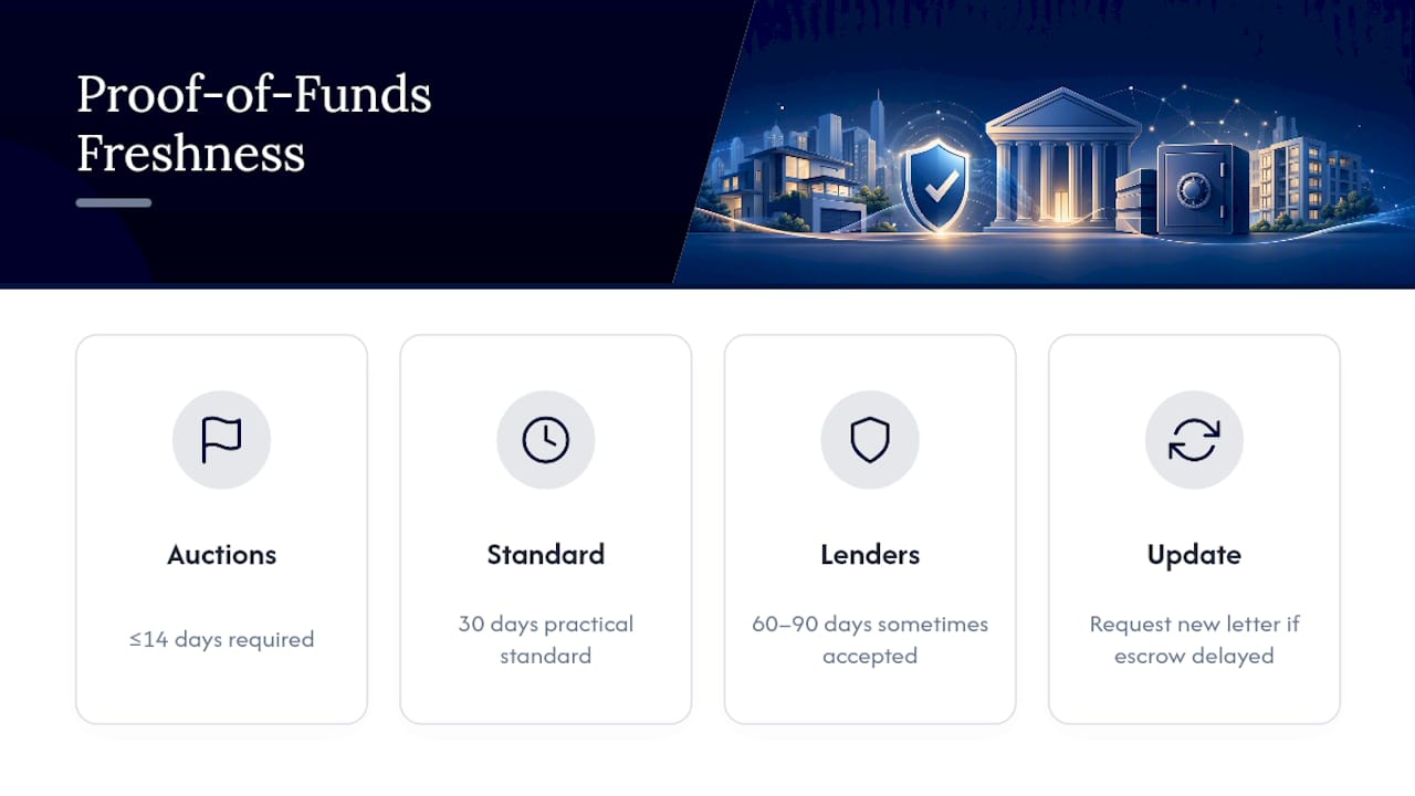 Proof of funds validity timeline