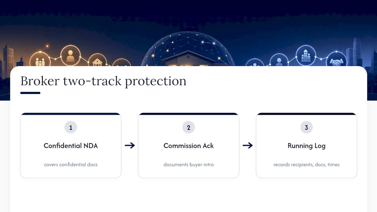 Two-track broker commission protection process