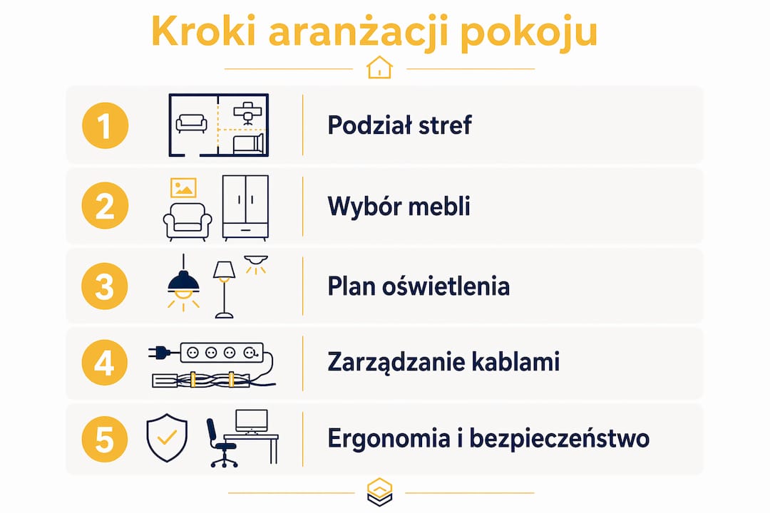 Infografika: jak krok po kroku urządzić idealny pokój gracza