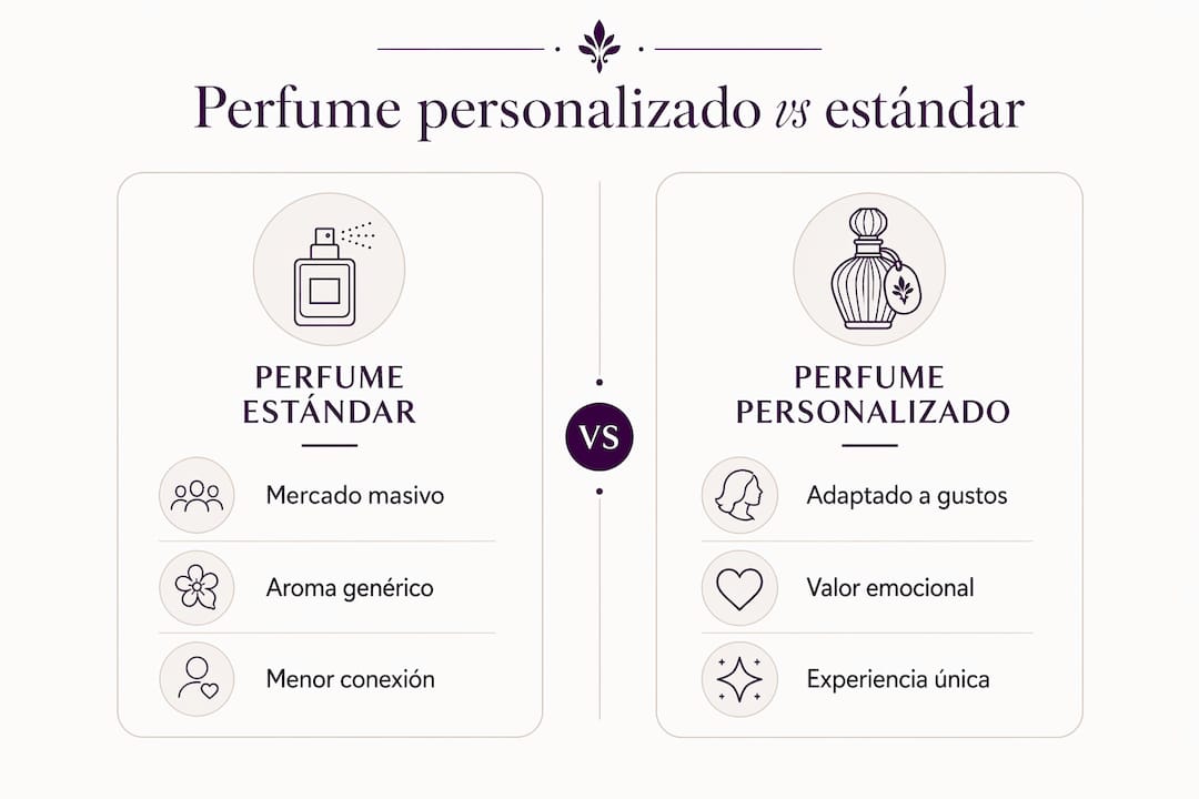 Infografía: diferencias entre perfumes a medida y perfumes tradicionales