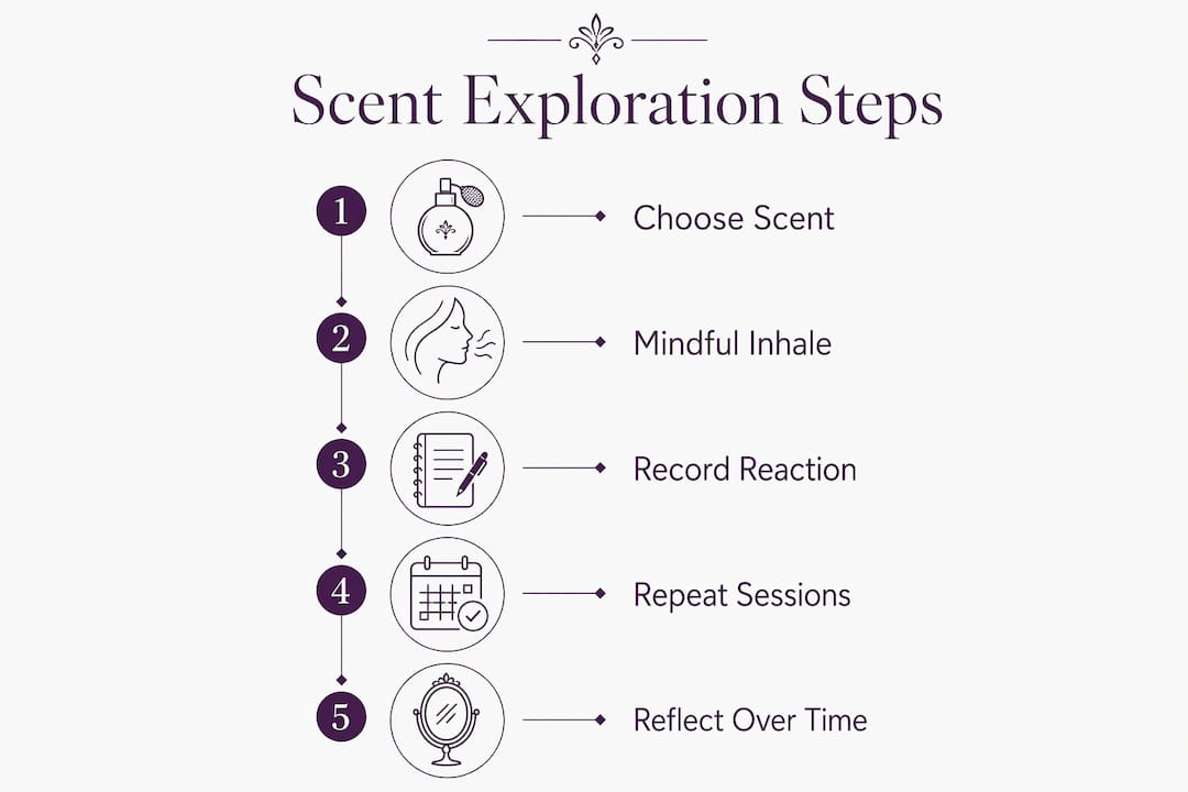 Infographic illustrating steps to explore personal scent identity