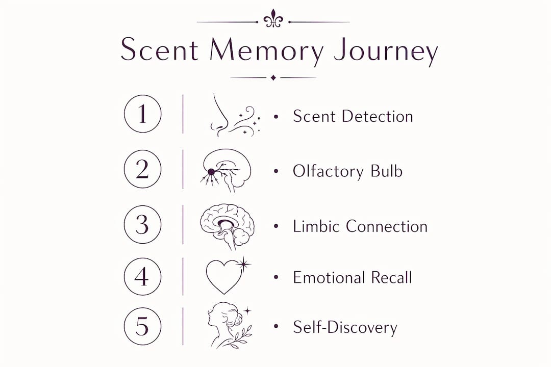 Infographic of scent to emotion brain pathway