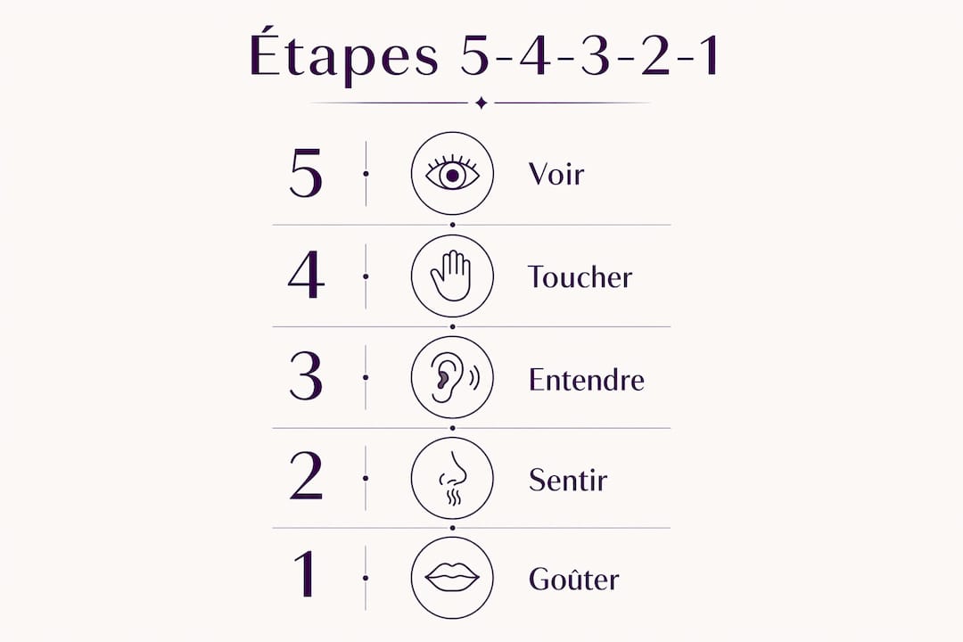 Visuel explicatif de la technique 5-4-3-2-1