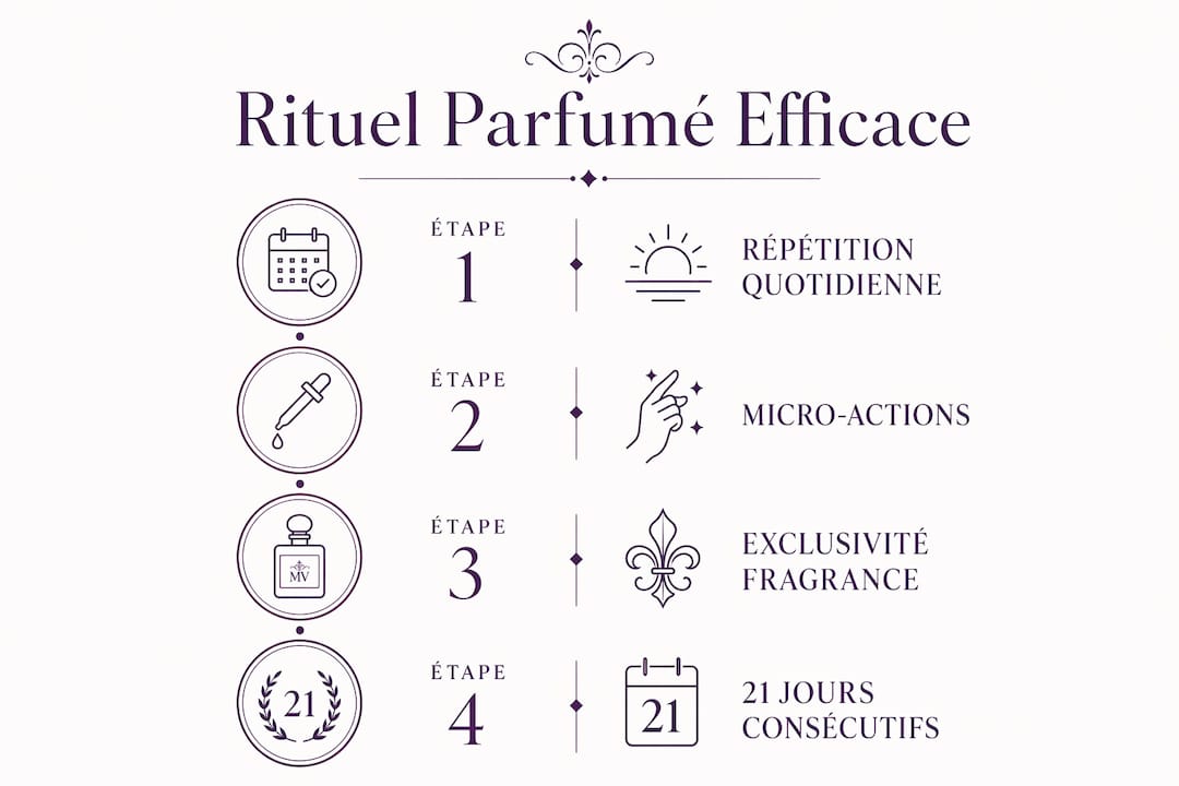 Les étapes essentielles pour instaurer un rituel olfactif efficace au quotidien, présentées en infographie