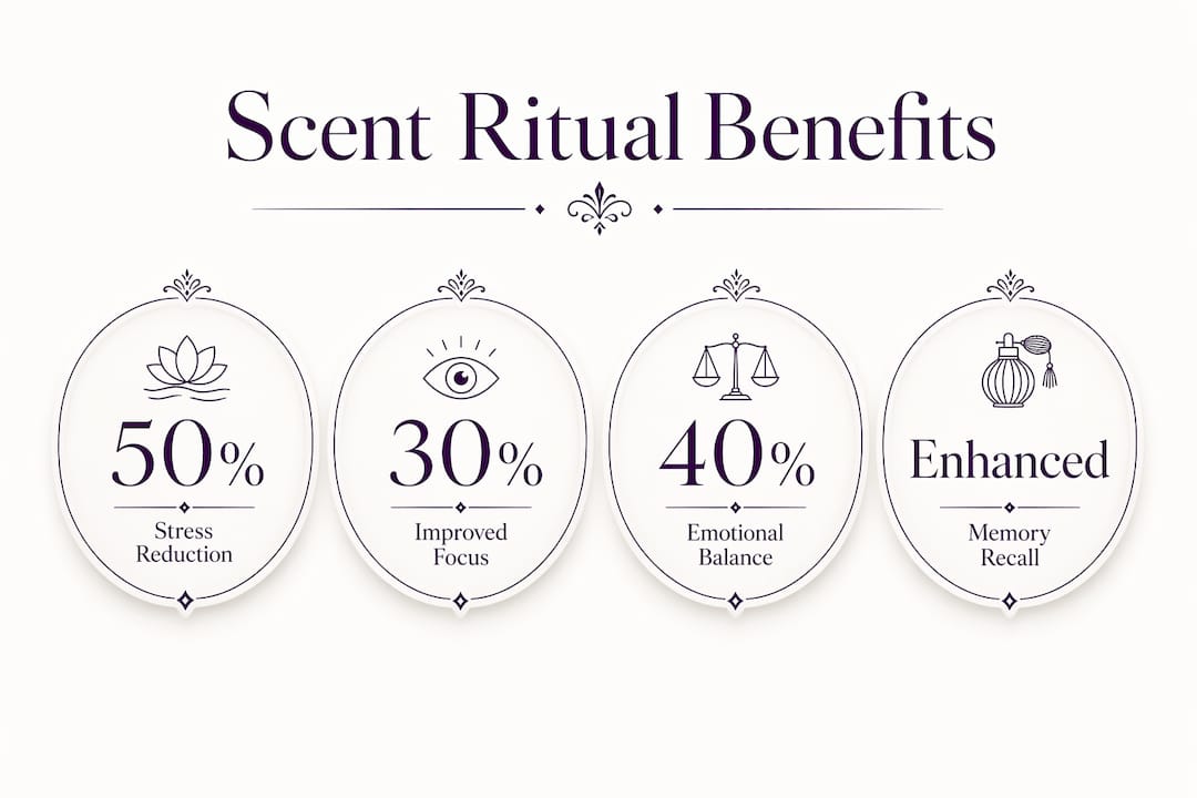 Infographic showing scent ritual benefits statistics