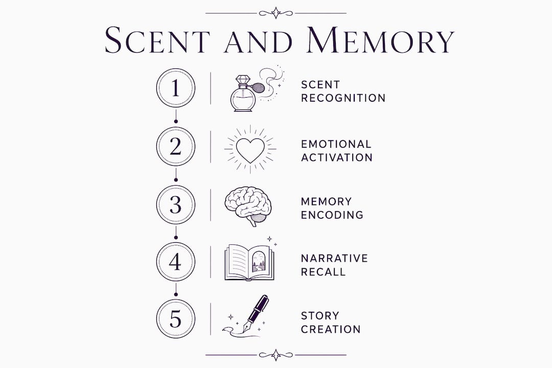 Infographic explaining scent memory process steps