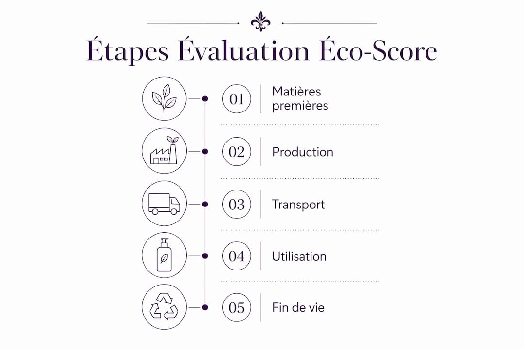Découvrez en image le parcours d’évaluation de l’éco-score pour un parfum haut de gamme.