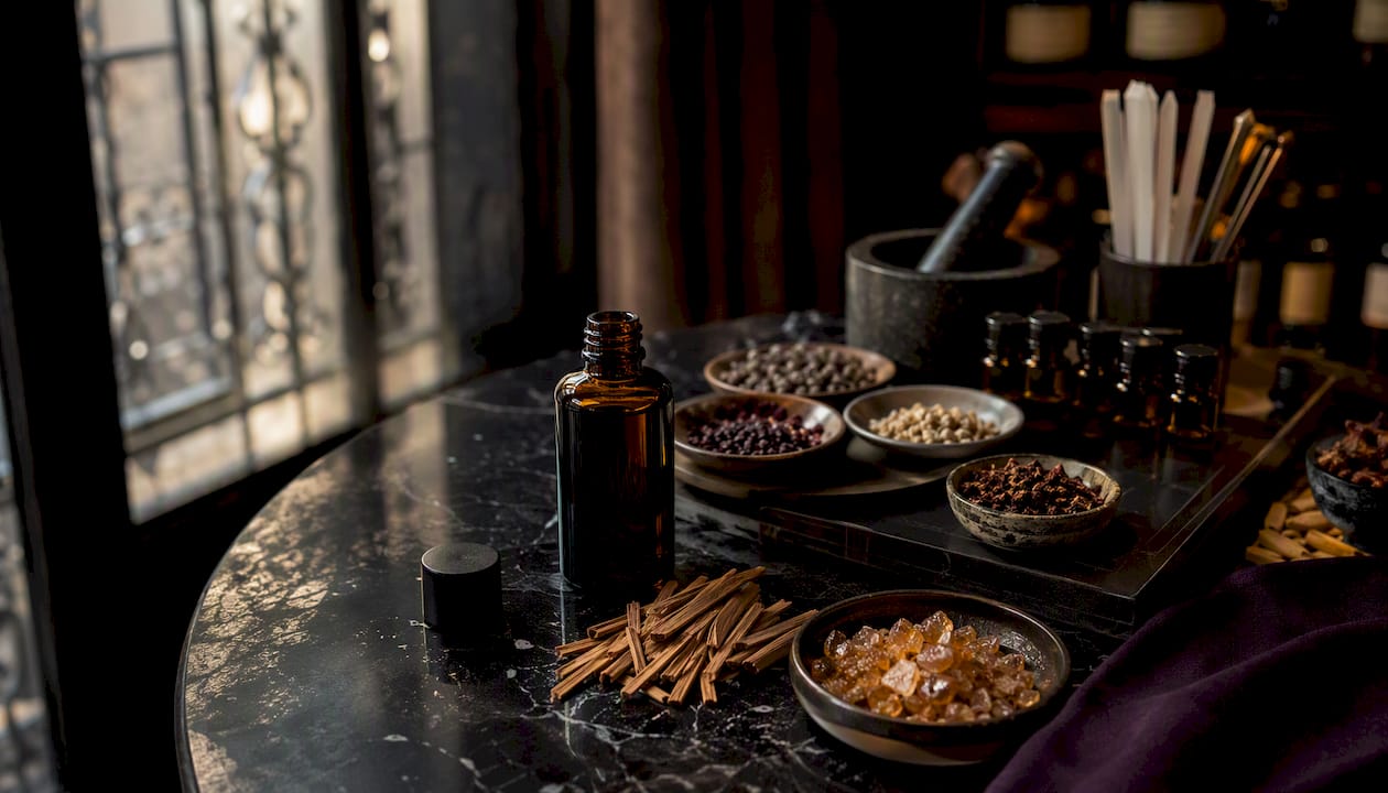 Des ingrédients d'origine naturelle pour créer un parfum au benjoin