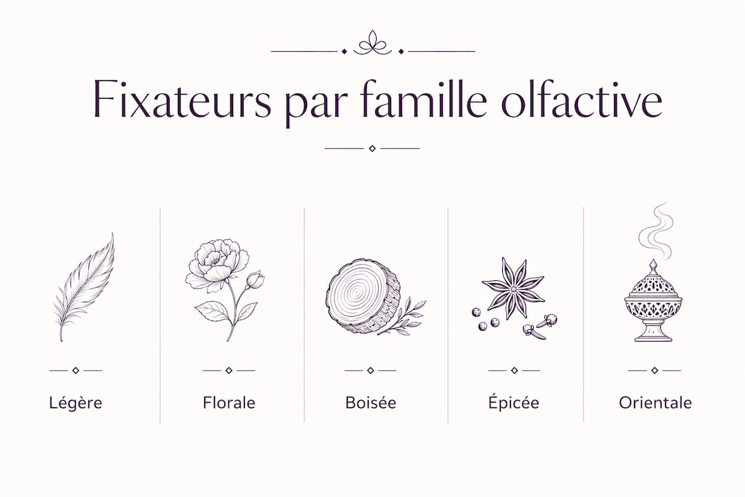 Infographie : comment choisir son fixateur en fonction de la famille olfactive