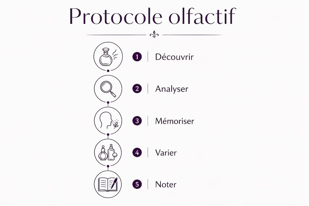 Schéma des différentes étapes d’un protocole d’entraînement olfactif