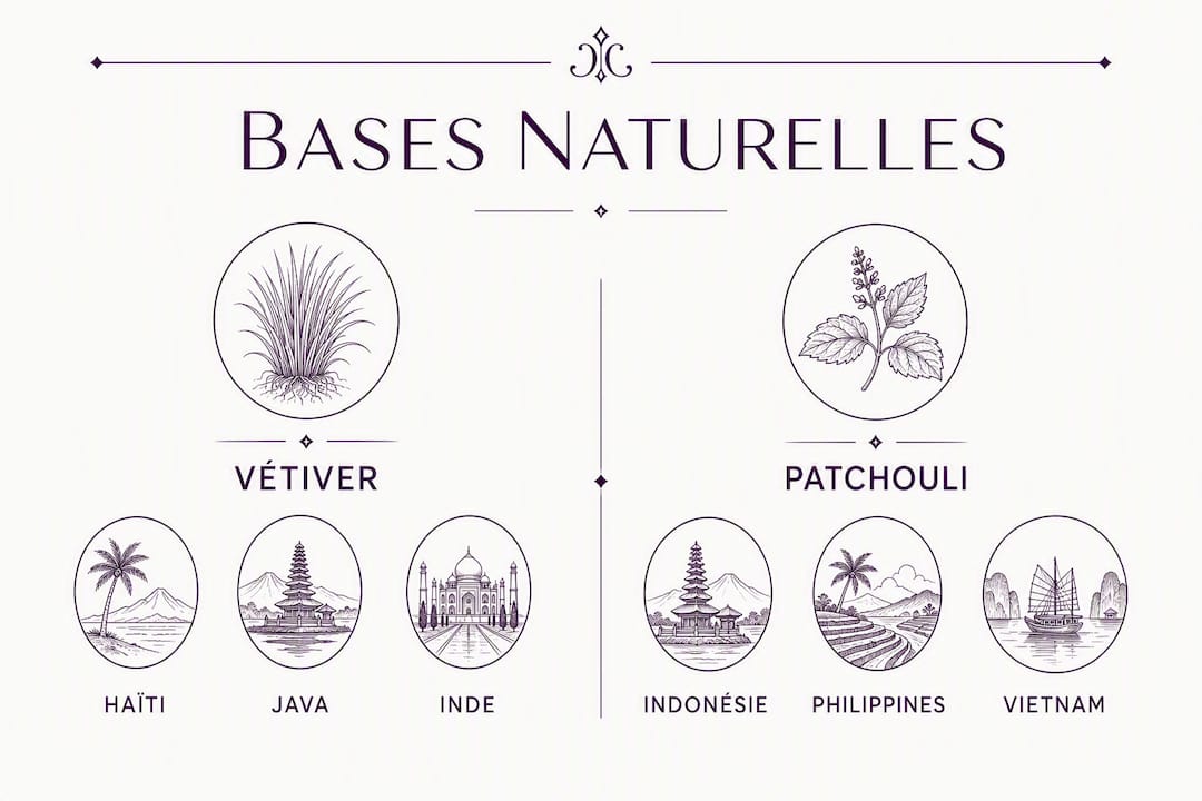 Infographie : le match entre vétiver et patchouli