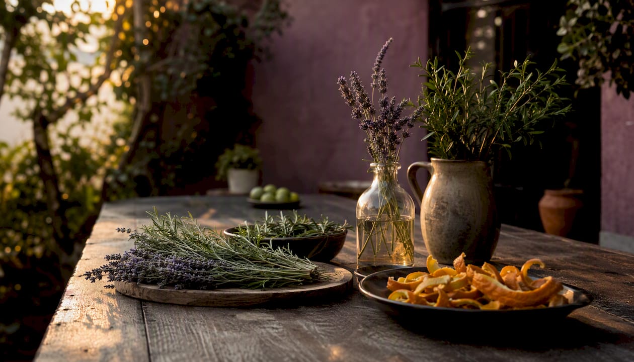 Mediterranean botanicals used in natural perfumes