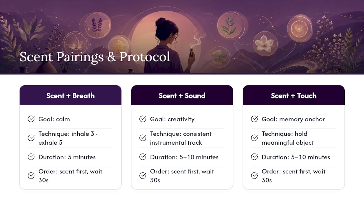 How pairing scent with breathwork and sound amplifies your practice — overview diagram